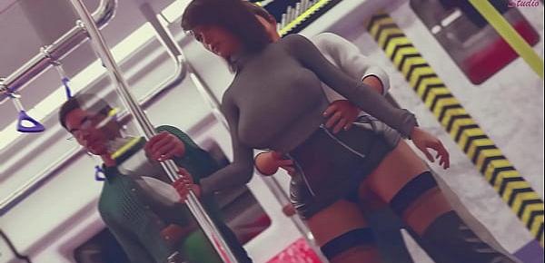  Stranger in the subway cum in pussy